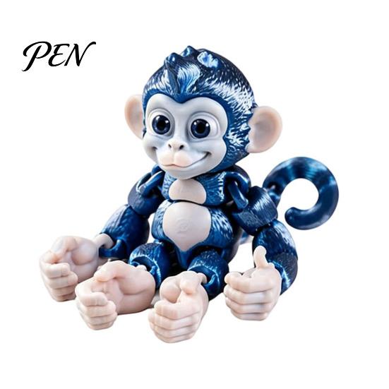 Small Collectible Monkey Figures 3D Printed Articulated Fidget Toy, Movable Joints Animal Toy Stress Relief Sensory Toys for Kids Adults, Creative