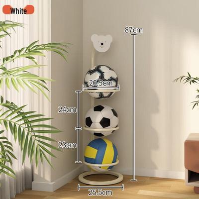 Miflame 3-Tier Floor-Standing Basketball Storage Rack