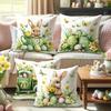 Easter Bunny Decorative Pillowcases with Eggs and Flowers Sofa Bed Cushion Cover Sleeping Pillowcase Home Decoration
