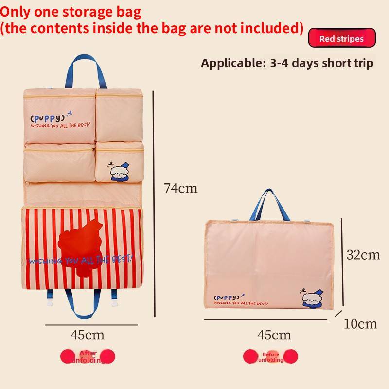Portable Travel Storage Bag With Multiple Compartments For Clothing And Accessories