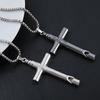 316L Stainless Steel Cross Chain Pendant Necklace For Men Jesus Religious Accessory Grey Copper Color