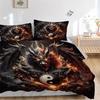 3pcs Yin Yang Dragon Printed Bedding Set, Soft and Comfortable Quilt Cover for Bedroom, Guest Room