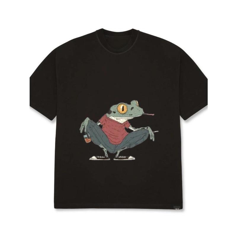 Oversized T Shirt White Robot Rabbit Print Casual Streetwear Unisex Top for Men and Women Daily Wear Fashion Statement Outfit