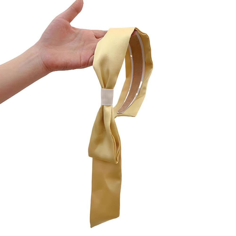 Solid Color Ribbon Hair Band Bow Hair Hoop Elegant Bow Headband Girls