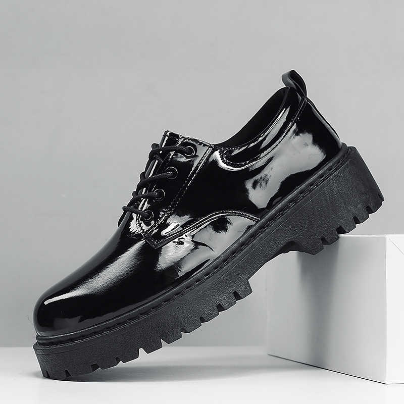 Fashion Normal Leather High Platform Men's Ankle Shoes Men Sport Boots Running Shoes For Men Brands Sneakers Industrial Sewing