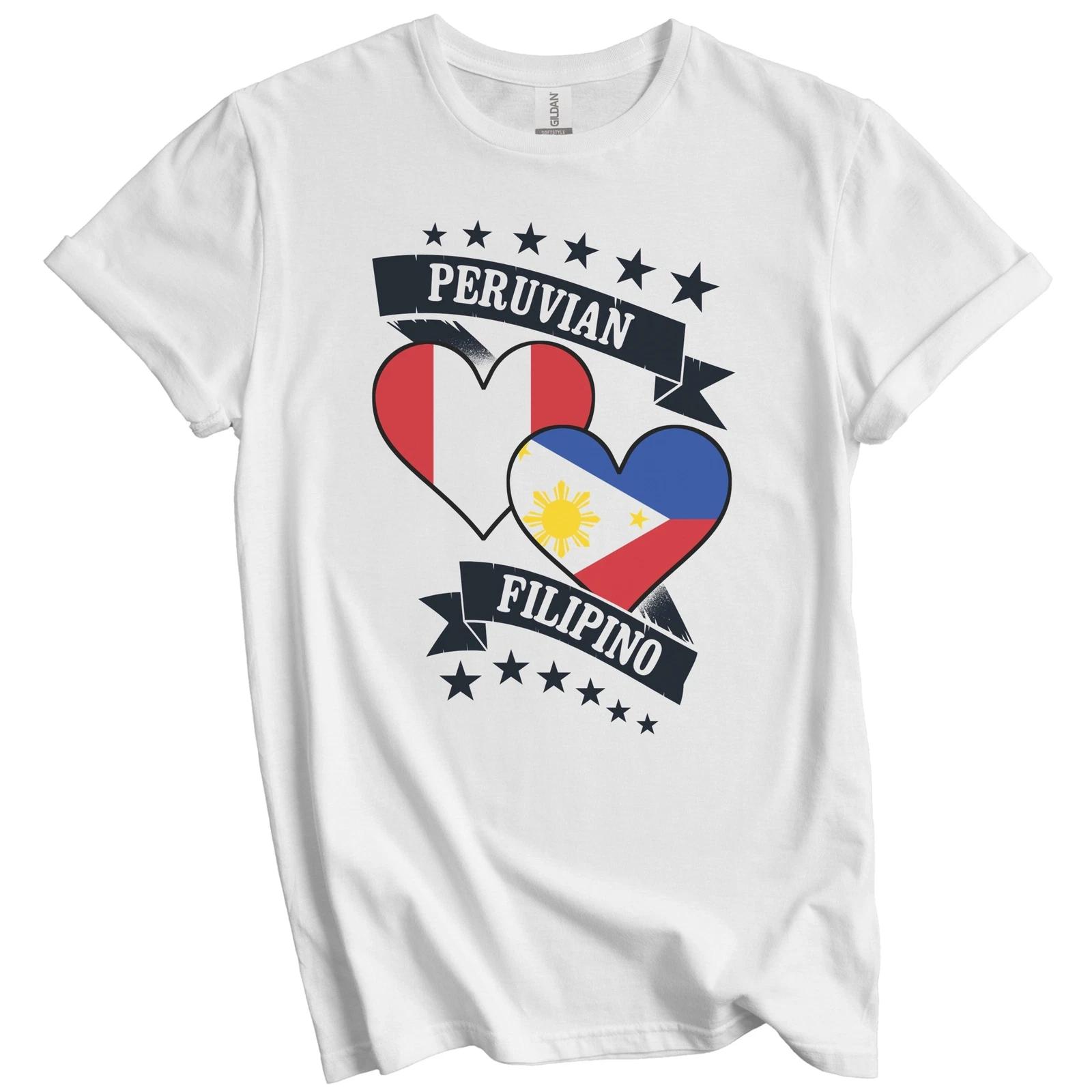 Peruvian Filipino Heart Flags Peru Philippines T-Shirt S
