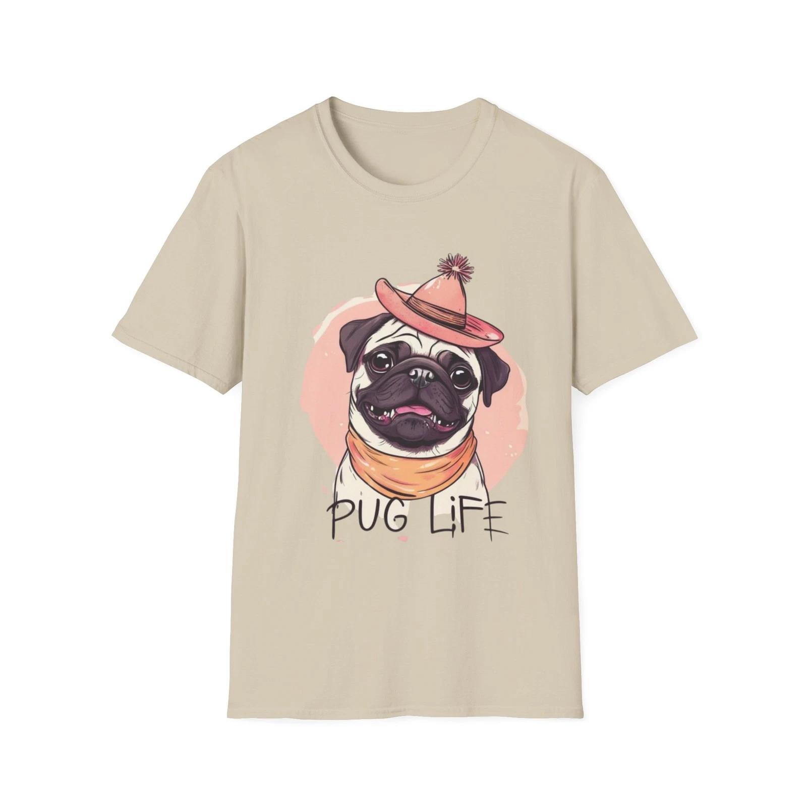Pug Life Unisex Softstyle T-Shirt, Dog Lover Tee, Pet Owner Gift, Casual [...] S