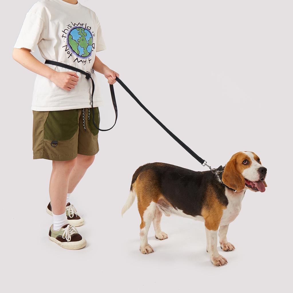 Multifunctional Nylon Reflective Dog Leash Adjust Length Free Hands Double Head Leash for Small Medium Large Dog Walking Running