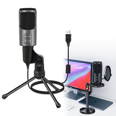 Sellerian PC USB Gaming Condenser Cardioid Polar Plug Adjustable Ideal for Home Working from Game Live and Compatible with and Mac Microphone,