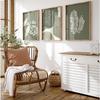 Imprimeuri Artă de Perete Botanică Set 3 Panouri 'Green Bohemian Art' Postere Sufragerie Dormitor Birou Decor Acasă Cadou Verde Salvie Boho