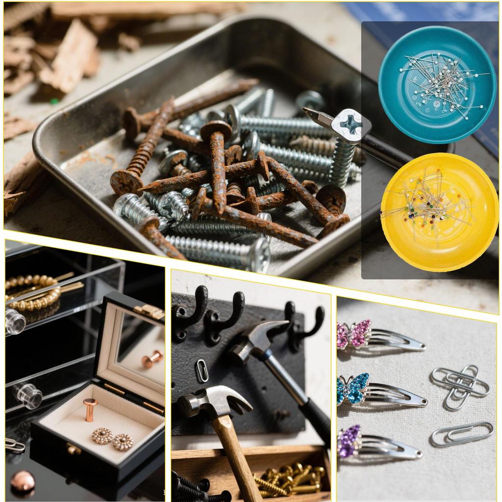 Magnetic Pin Holder Magnetic Needle Pin Holder Tray For Sewing Stainless Steel Tray For Hair Clips Quilters Nails Embroidery