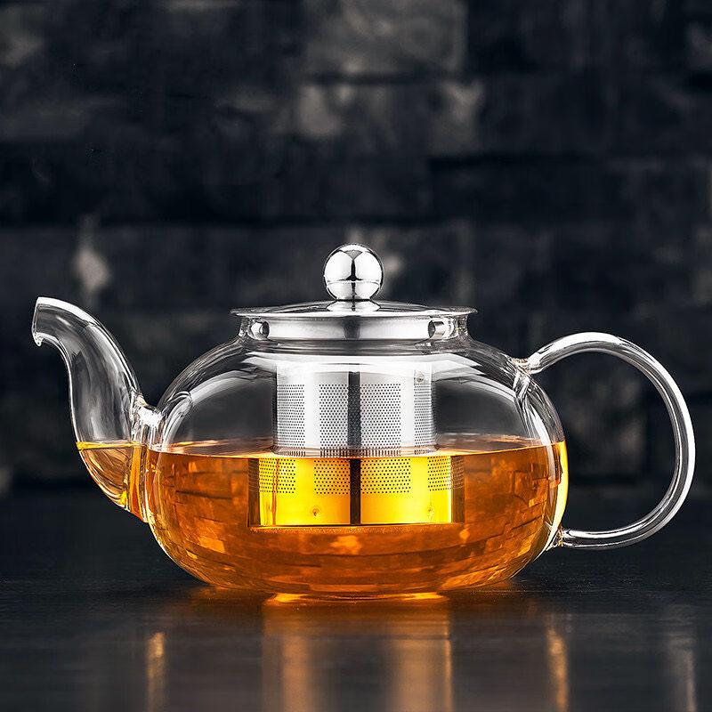 ZISIZ Glass Flower Teapot Set