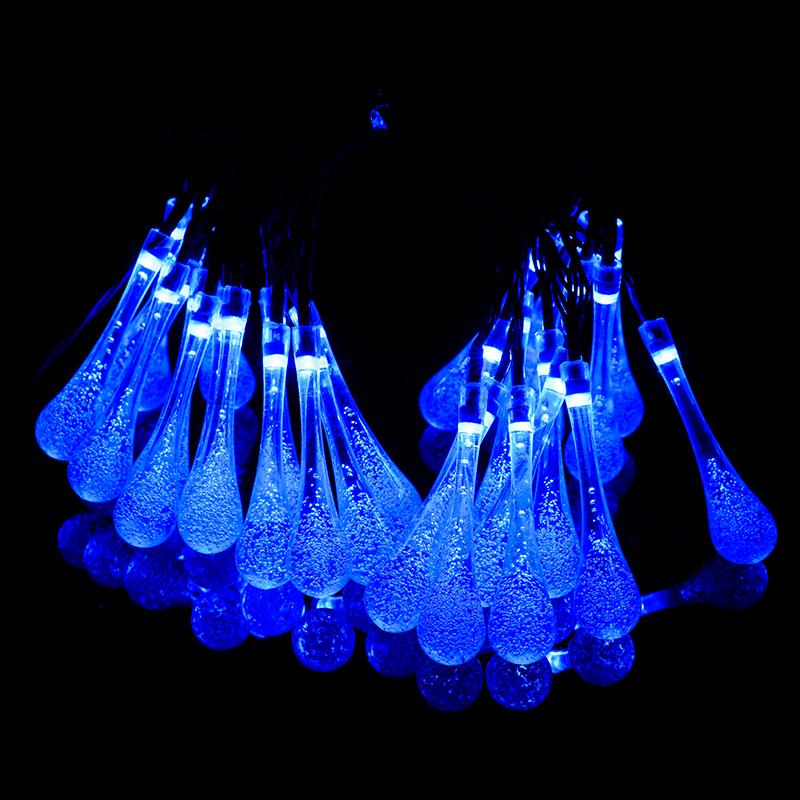 Solar String Lights: 20 LED Water Drop Design, Colorful, Waterproof, Ideal for Outdoor Camping and Courtyard Decoration.