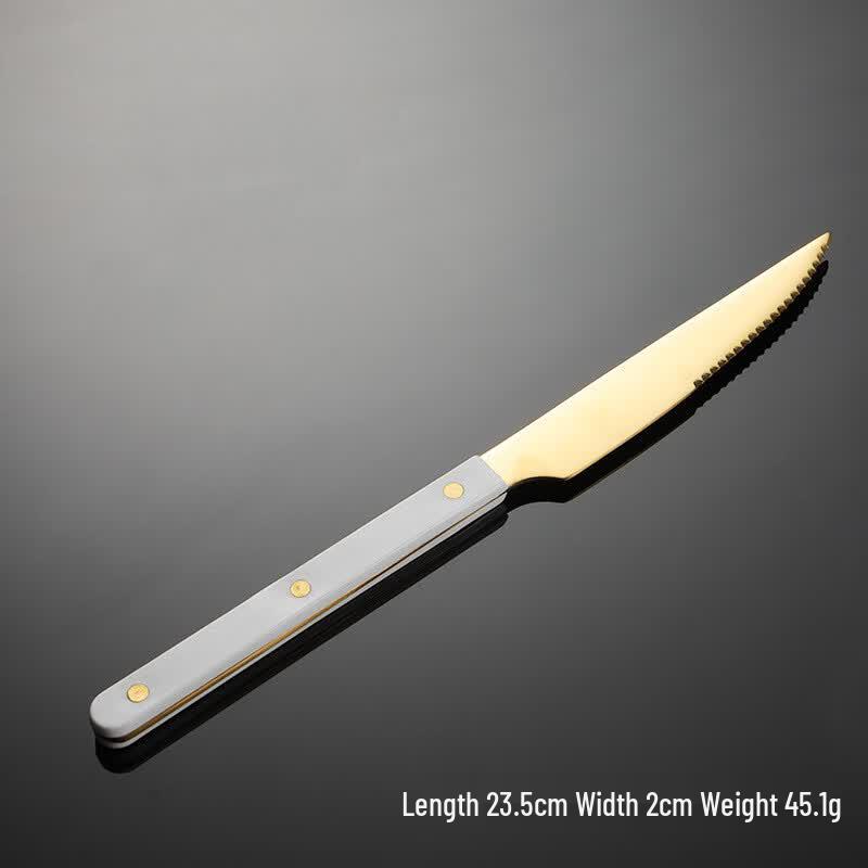 Qianxing Luxury Gold Plated Stainless Steel Dinner Knife Set