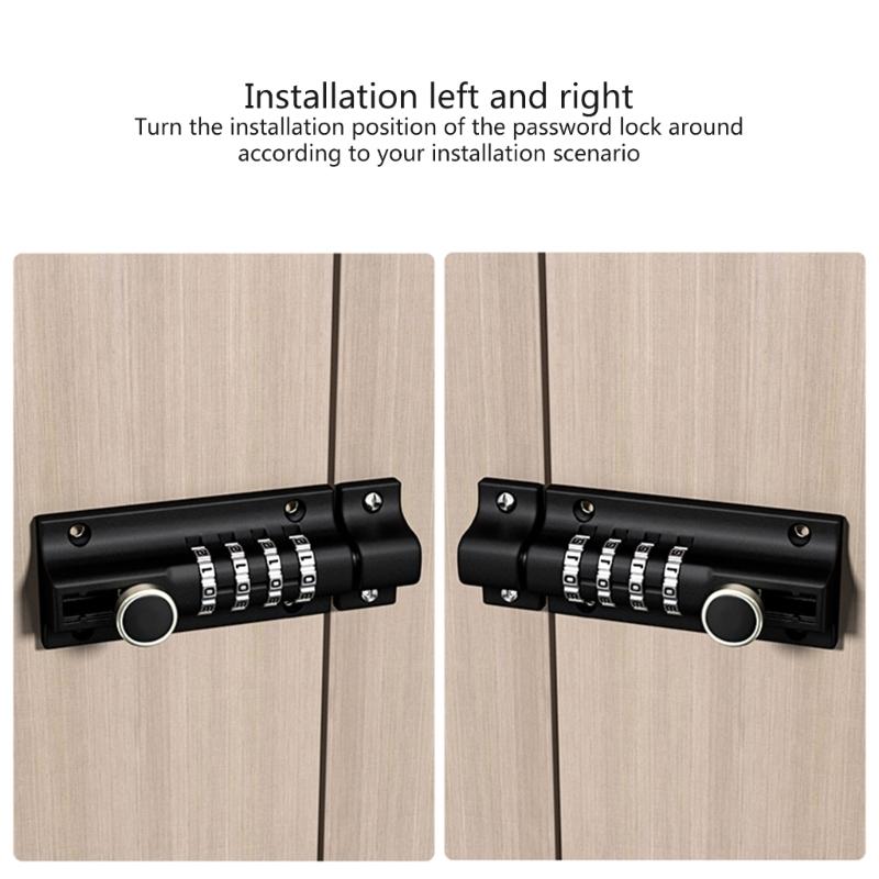 4-Digit Combination Lock Password Lock Sliding Bolt Door Lock Easy To Install
