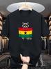 Unisex White Crew Neck Tee Cool Raccoon With Sunglasses Hold Ghana National Flag Cartoon Patriotic Animal Soft Cotton Male Tops