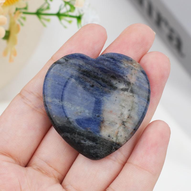 1pc Worry Stone Amethyst Tiger Eye Thumbstone Love Shape Natural Stone Meditation Jewelry Gifts