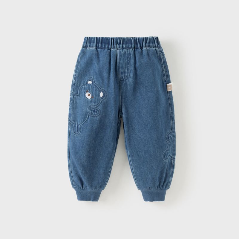 David Bella Children s Fleece-Lined Pants 2026 New Model Boys  Class a Denim Long Pants Boys  Jogger Pants Winter Wear Denim Blue [Ready in Stock] 110