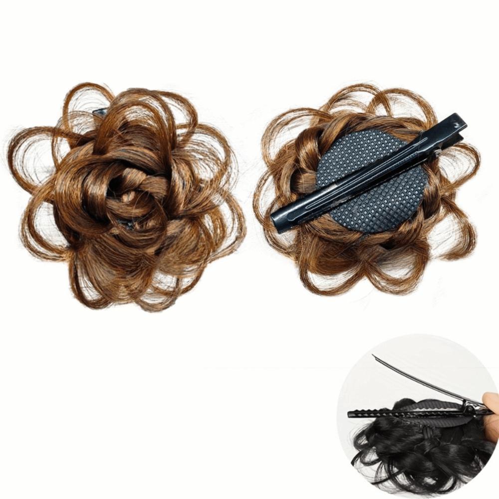 Invisible Claw Rose Hair Bun Fluffy Hairpiece Side Hair Clip Flower Hair Clip Hair Accessories
