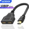 HD 1080P HDMI Splitter 1 In 2 Out Cable Male To Female HDTV Adapter For Laptop TV Box Monitor HDMI Compatible