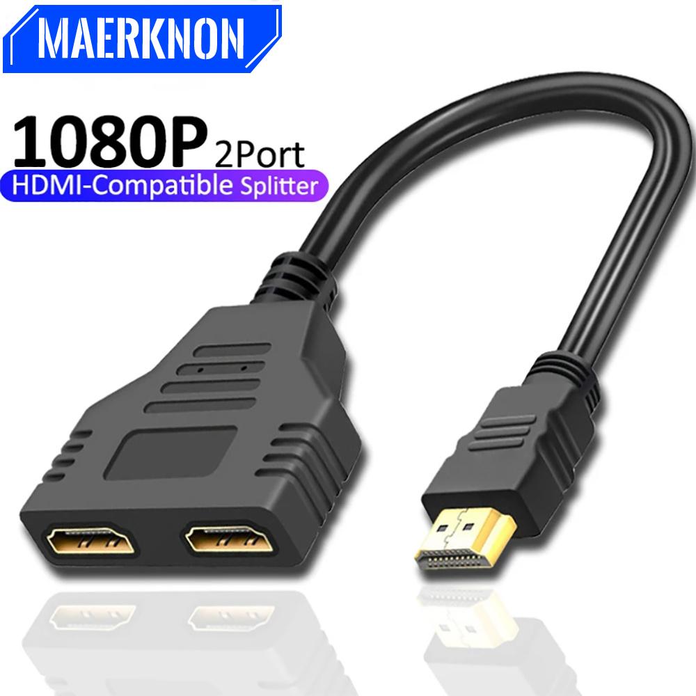 HD 1080P HDMI Splitter 1 In 2 Out Cable Male To Female HDTV Adapter For Laptop TV Box Monitor HDMI Compatible