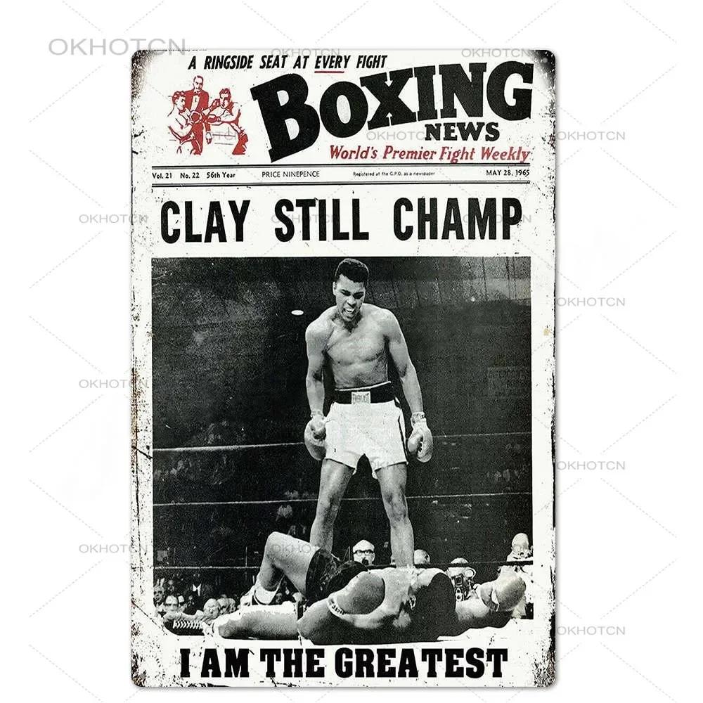 Boxing Metal Sign Tin Sign Plaque The Fight Metal Vintage Pub Retro Wall Decor for Bar Pub Club Man Cave Metal Posters 20x30cm(7.8x11.8inch)