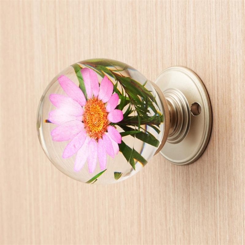Door Pulls Unique Resin Wardrobe Knob Cupboard Handle Modern Furniture Handle Crystal Ball Shape Cabinet Door Handle