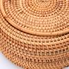 Handmade Rattan Storage Basket Round Fruit Basket Tray Basket Candy Storage Basket