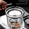 Luxury Windproof Glass Ashtray with Lid for Home and Office