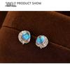 Boucles d'oreilles en argent S925 Pierre de lune pour femmes – Design étoile et lune