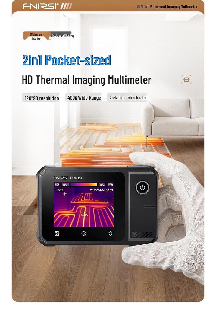 Finirui HD Thermal Imaging Multimeter & Thermometer for Precision Floor Leak Detection