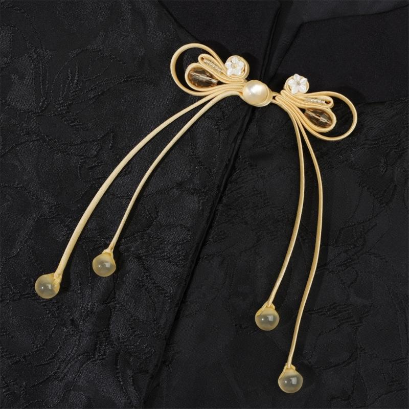 Ornamental Textile Cordwork for Traditional Dressmaking, Chinese Style Fabric Trim with Long Drape Detail for Apparel Use