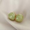 French Romantic Green Flower  Asymmetric Tassel Drop Earrings New Design Jewelry for Women's or Girl’s Sweet Ear Accessories
