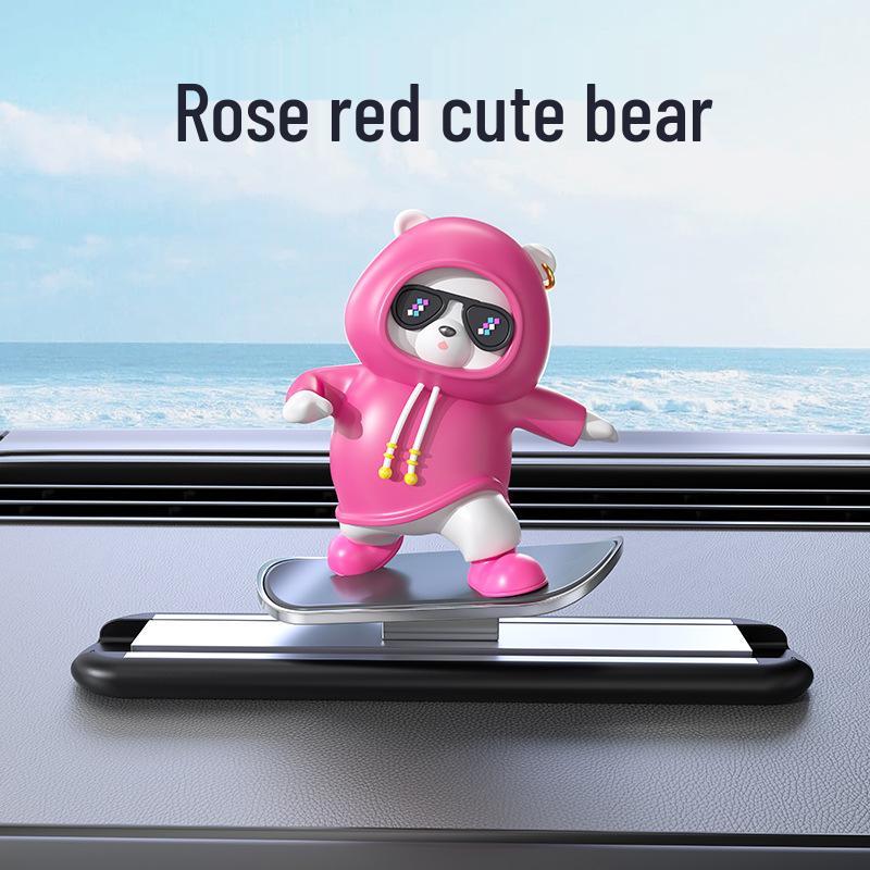 Cartoon Bear Sliding Skateboard Dashboard Ornament