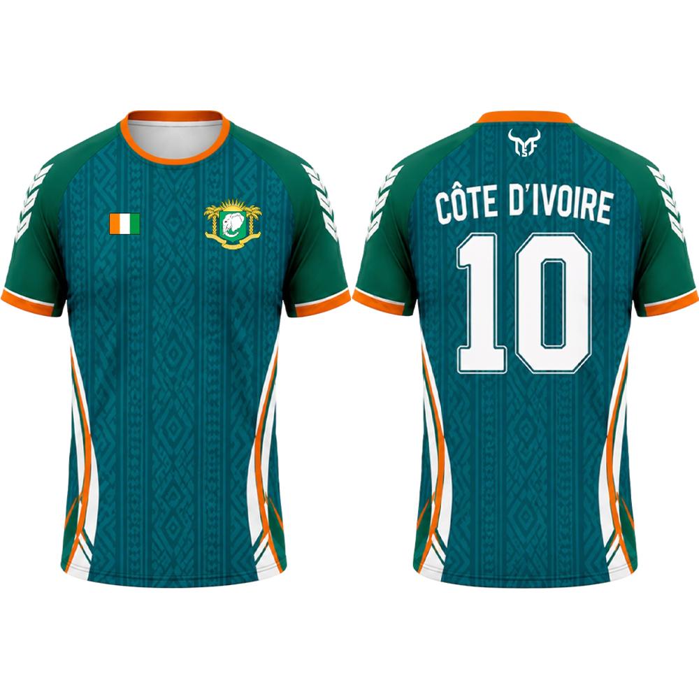 2026 New Cote D'Ivoire Flag Print Jersey T-shirt Breathable Outdoor Sports Football Tee Men's And