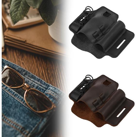 Multitool Sheath, Leather Tool Pouch with Belt Clip, EDC Pocket Organizer Holder, Belt Organizer Multitool Holster for Flashlight, Pen and Keys