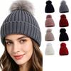 Solid Color Ribbed Knit Beanie Single Pom Pom Winter Beanie Hat Faux Fur Pom Beanie For Men