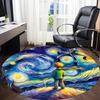 1pc Little Prince Starry Night Whimsy Office Round Area Rug, Indoor Mat Suitable For Office, Under Office Chairs Bedroom Living Room Home Decor