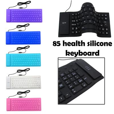 85 Key Enghlish Layout Wire USB Interface Silicon Rubber PC Folding Keyboard Teclado Waterproof Computer Laptop