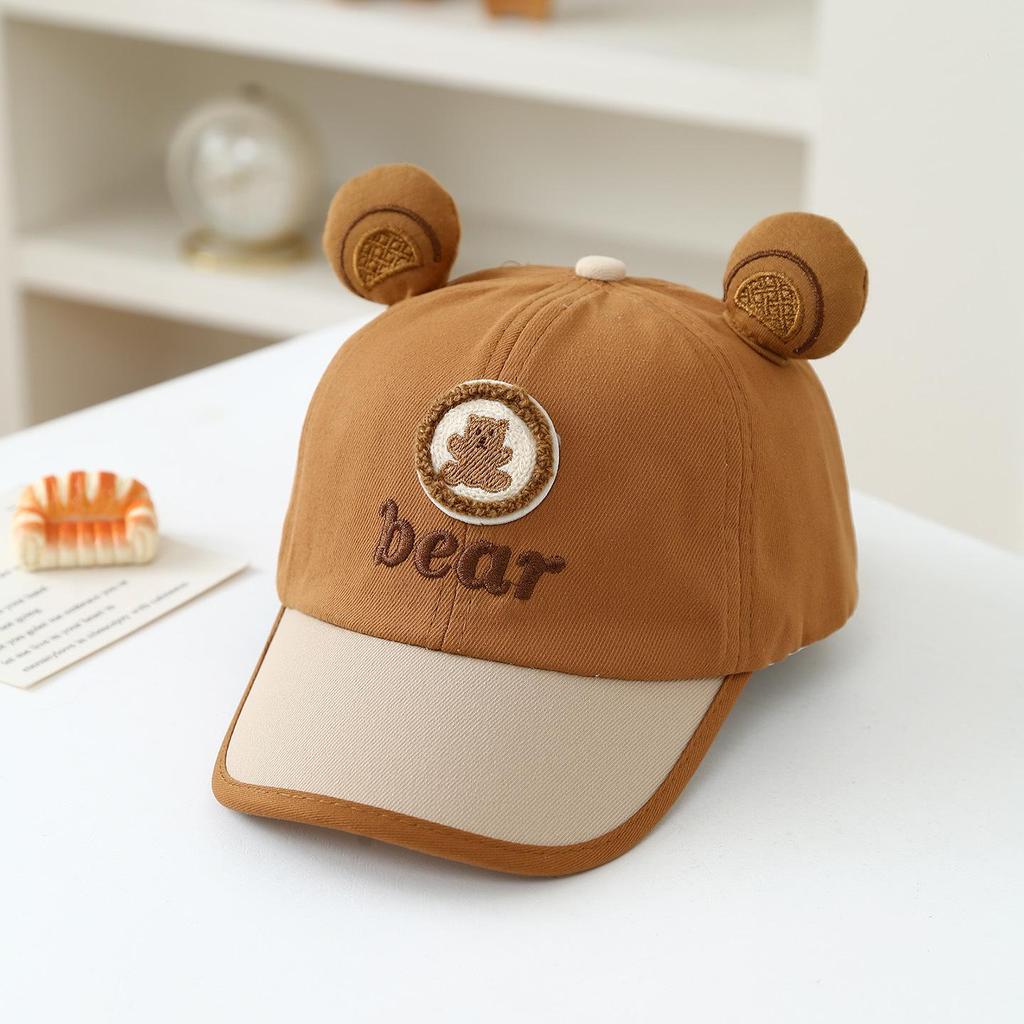 Korean Style Bear Duckbill Hat for Toddlers (1-3 Years) - Unisex Baby Sun Protection Baseball Cap, Spring/Summer 2026