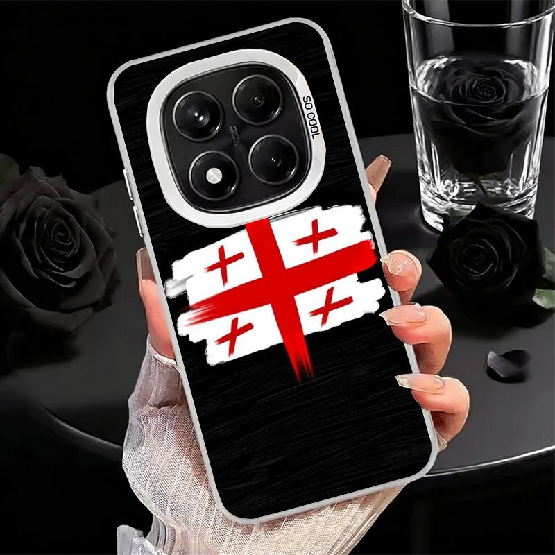 Georgia Passport Flag Soft Phone Case for Xiaomi Redmi Note 13 14 15 Pro Plus 12S 12 11S 11 11T 10S 10 Shockproof Cover Back She