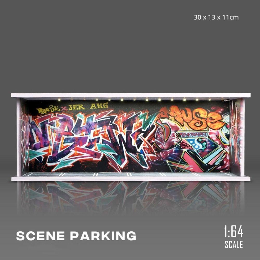 1/64 Scale Parking Lot Model Simulation Car Model Display Box Garage Scene Model  Boys Gift