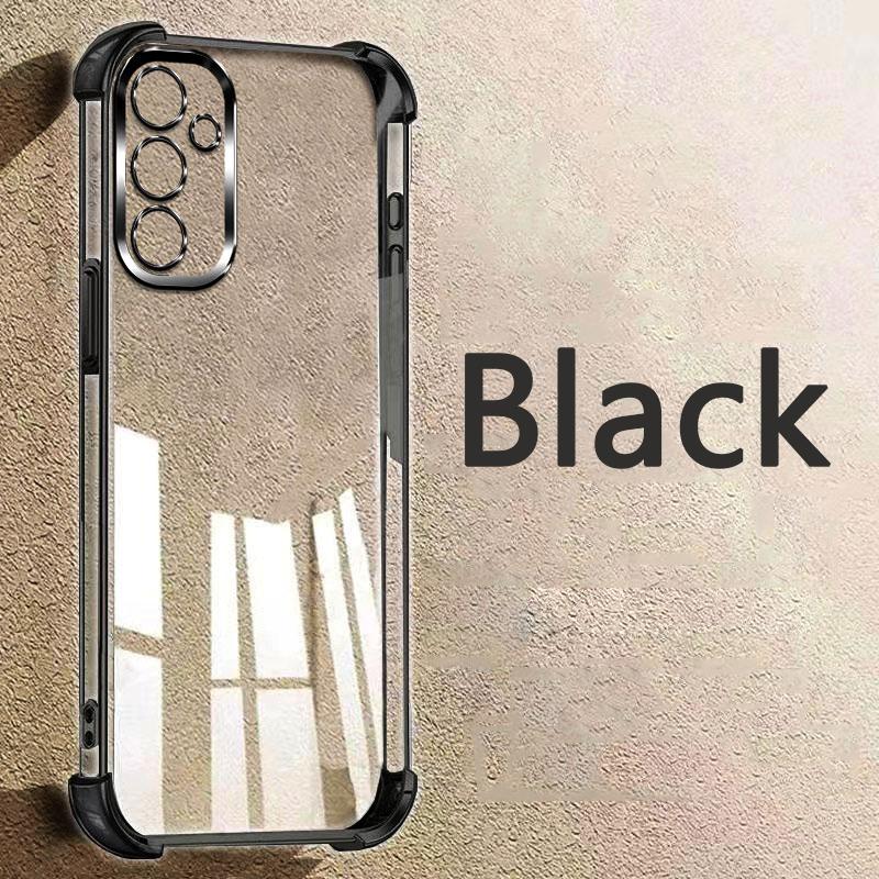 

Противоударный прозрачный гальванизированный чехол для телефона для Samsung Galaxy A17 A07 A56 A36 A26 A16 A06 A55 A35 A25 A15 A54 A34 A24 A53 A33 A23 A13 A52 A51 A32 Samsung Galaxy A24 (4G) чёрный
