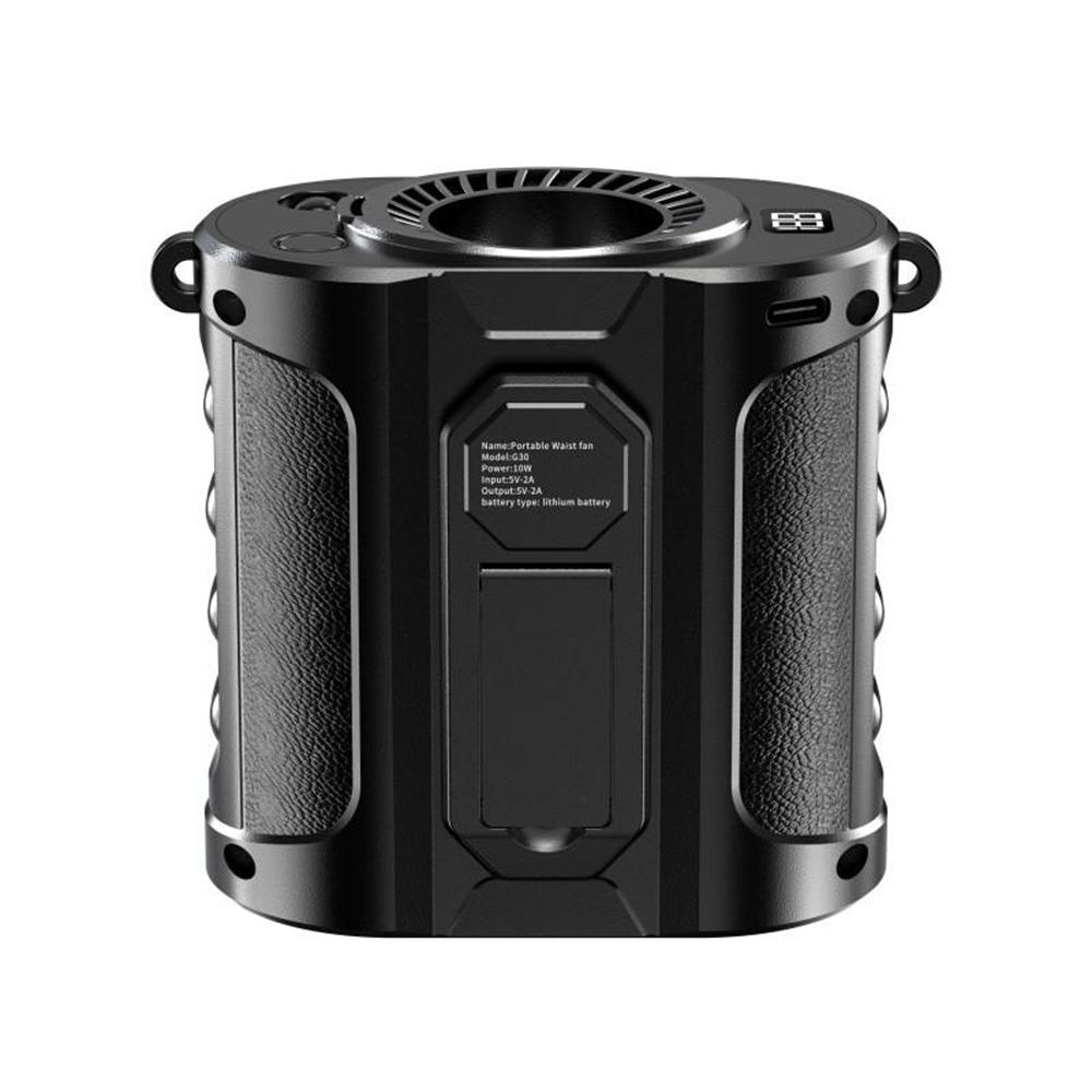 

G30 Portable Waist Fan with Stand 5 Speed 8000mAh Rechargeable Belt Fan with Power Bank and LED Light A