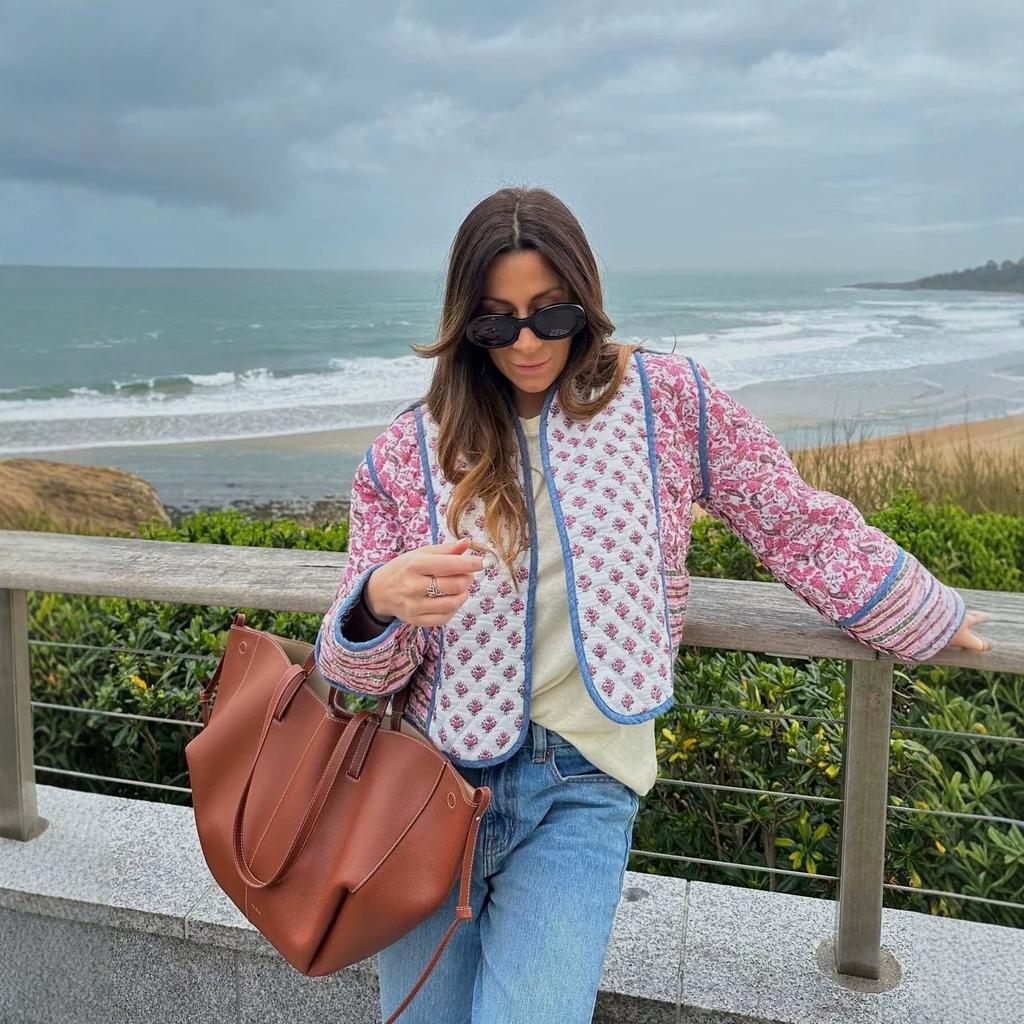 Retro Fashion Quilted Cotton Printed Two-sided Cotton Jacket