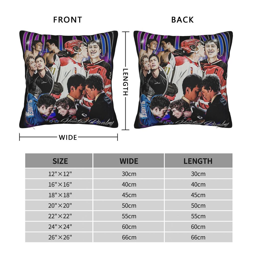 Hollanov Hockey Romance Heated Rivalry Pillowcase Soft Fabric Cushion Cover Decoration Throw Pillow Case Cover Bed 45X45cm
