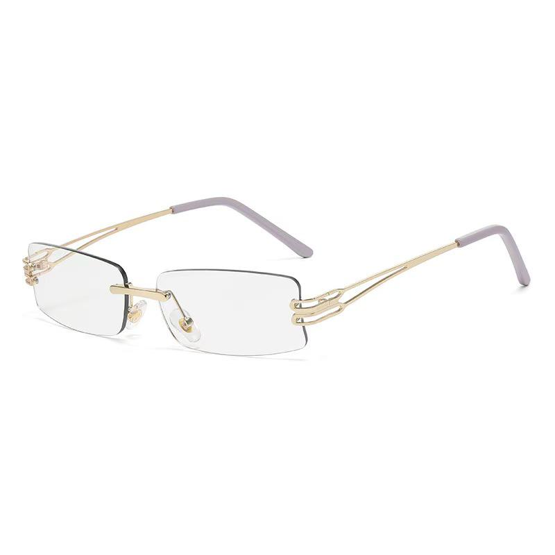 Fashionable Rimless Color-Changing Myopia Glasses - Ultra-Light, Blue Light Blocking, Trendy Metal Frames for Couples