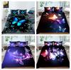 Roupa de cama com estampa de borboleta, cama de casal simples, tamanho grande, fronha com estampa de insetos sonhadores e capa de edredom, 2 ou 3 peças, decoração lavável para casa
