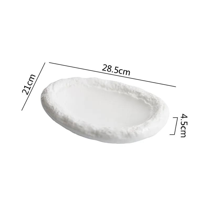 Irregular Stone Pattern Double-layer Plate Ceramic Dessert Dish Snack Plate Sashimi Sushi Plate Artistic Conception Tableware