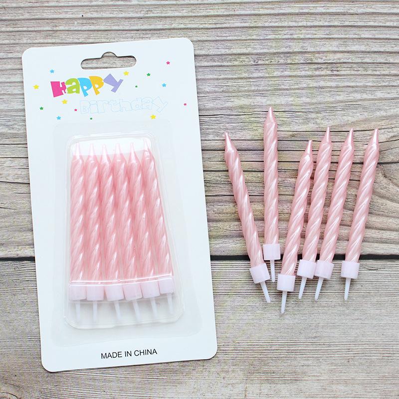 

Большая 6-предметная резьбовая свеча перламутрово-белая розовая присоска спираль романтическая вечеринка свеча для дня рождения Pink - Large 6 Pearl Threaded Candles